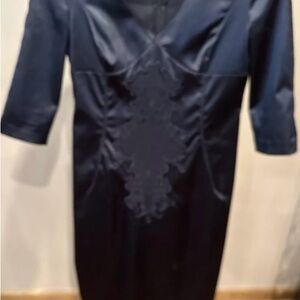 D&G Dolce & Gabbana Black V-Neck Silk Look Dress Size 32/46 US 4 / 6 Runs Small